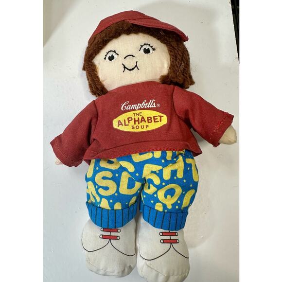 Vintage Campbell Kids Plush Doll Set of 4; Chef Alphabet Soup  Beanbag 2001 - Picture 8 of 9